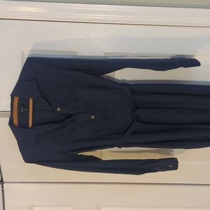 NWOT Linen embellished shirtdress